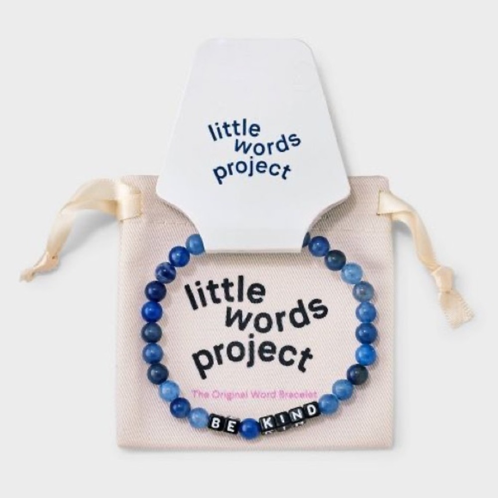 Little Words Project Men's Be Kind Beaded Bracelet - Size M/L -‎ Blue - NWT